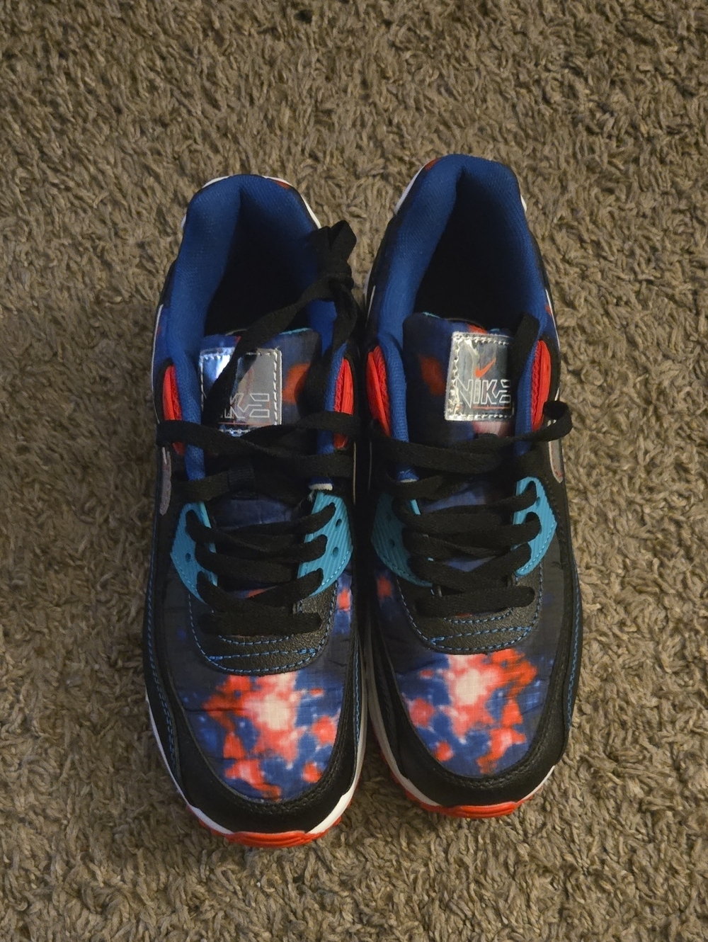 Nike Tie-Dye Blue & Red Athletic Sneakers